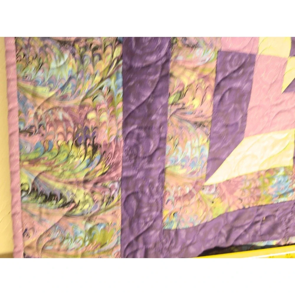 Handmade Purple bed quilt 71